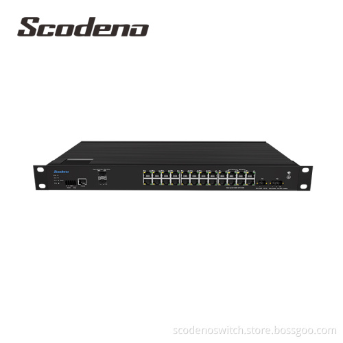 L3 10G Fiber Managed Ethernet Switch with 8 Gigabit combo ports